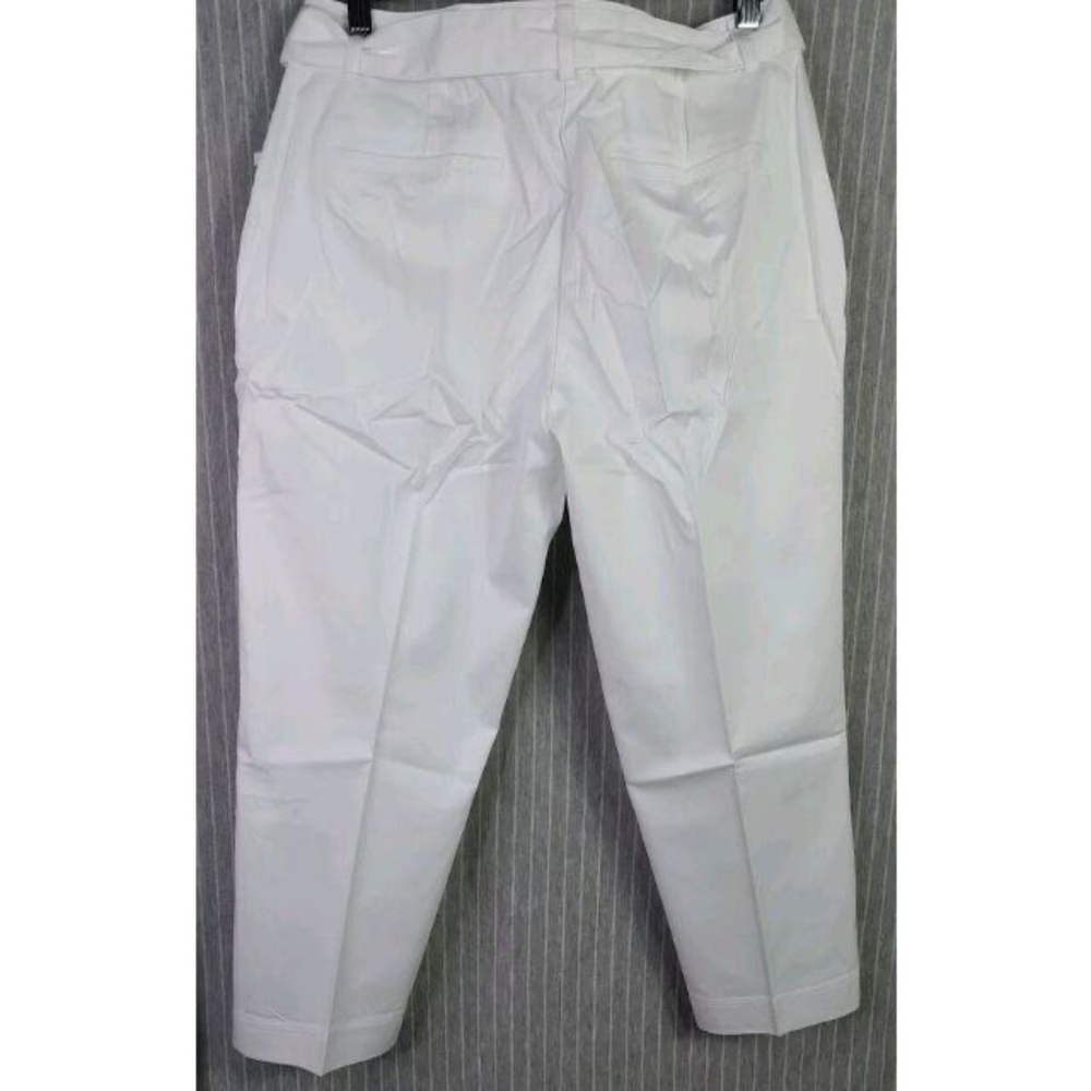 Women’s White Tie-Waist Tapered Pants - Picture 2 of 6